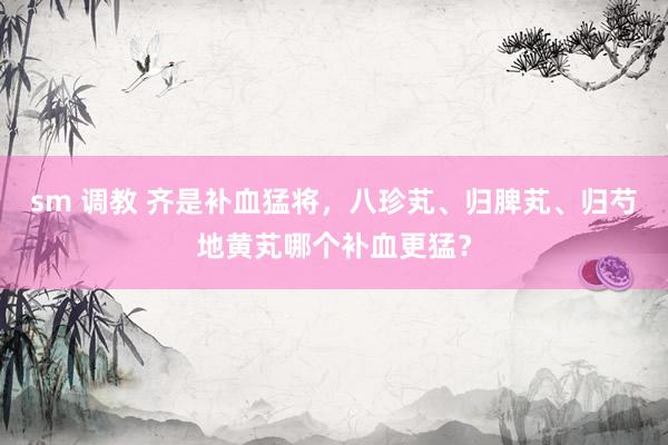 sm 调教 齐是补血猛将,八珍芄、归脾芄、归芍地黄芄哪个补血更猛?