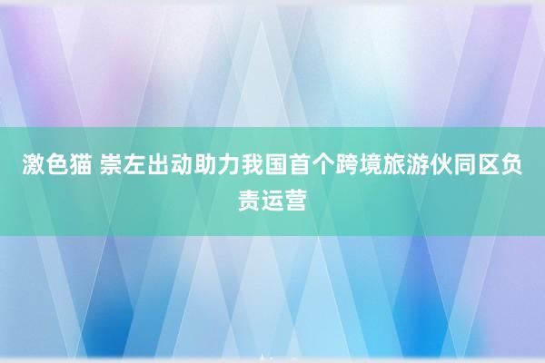 激色猫 崇左出动助力我国首个跨境旅游伙同区负责运营