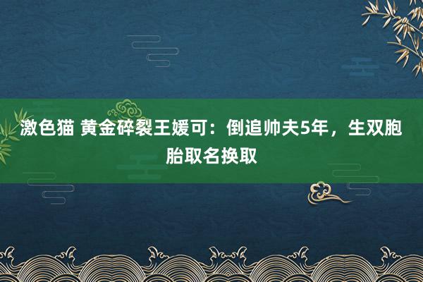 激色猫 黄金碎裂王媛可：倒追帅夫5年，生双胞胎取名换取