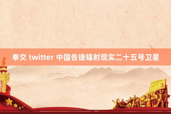 拳交 twitter 中国告捷辐射现实二十五号卫星