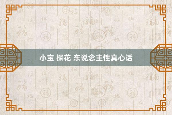 小宝 探花 东说念主性真心话