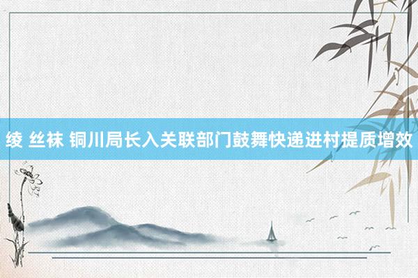 绫 丝袜 铜川局长入关联部门鼓舞快递进村提质增效