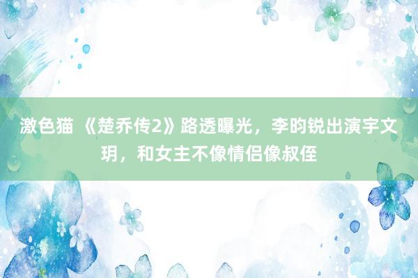 激色猫 《楚乔传2》路透曝光，李昀锐出演宇文玥，和女主不像情侣像叔侄