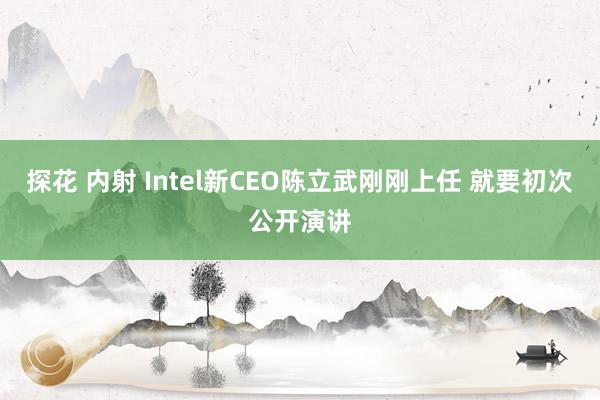 探花 内射 Intel新CEO陈立武刚刚上任 就要初次公开演讲