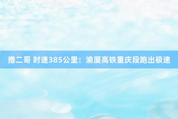 撸二哥 时速385公里：渝厦高铁重庆段跑出极速