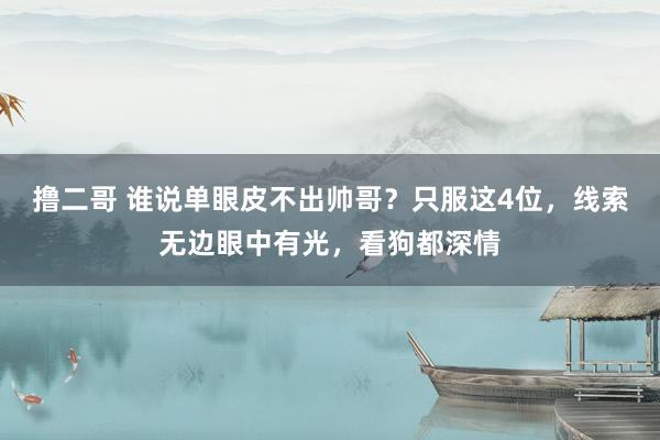 撸二哥 谁说单眼皮不出帅哥？只服这4位，线索无边眼中有光，看狗都深情