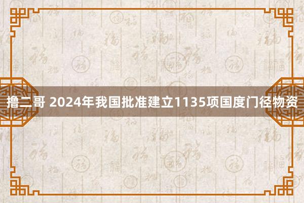 撸二哥 2024年我国批准建立1135项国度门径物资