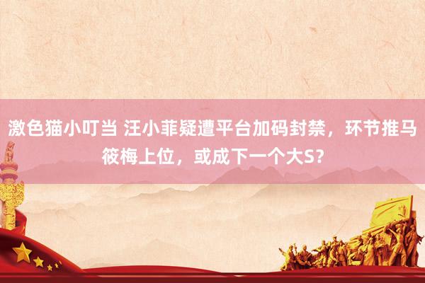 激色猫小叮当 汪小菲疑遭平台加码封禁，环节推马筱梅上位，或成下一个大S？