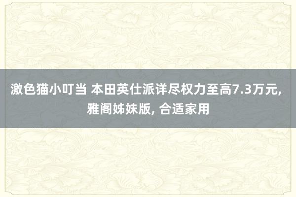 激色猫小叮当 本田英仕派详尽权力至高7.3万元， 雅阁姊妹版， 合适家用