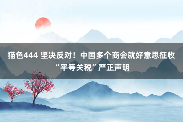 猫色444 坚决反对！中国多个商会就好意思征收“平等关税”严正声明