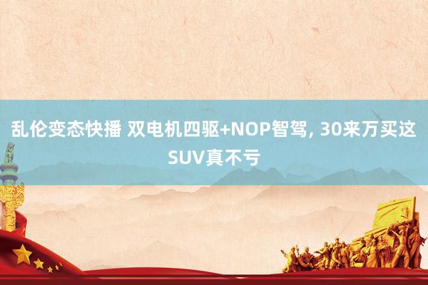 乱伦变态快播 双电机四驱+NOP智驾， 30来万买这SUV真不亏