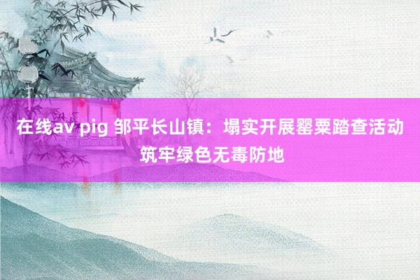 在线av pig 邹平长山镇：塌实开展罂粟踏查活动 筑牢绿色无毒防地