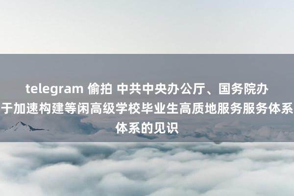 telegram 偷拍 中共中央办公厅、国务院办公厅对于加速构建等闲高级学校毕业生高质地服务服务体系的见识