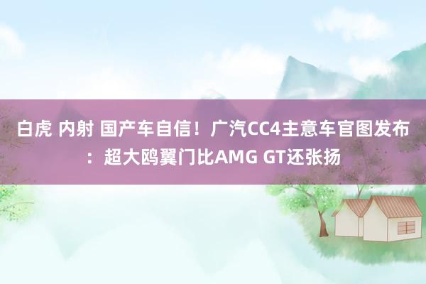 白虎 内射 国产车自信！广汽CC4主意车官图发布：超大鸥翼门比AMG GT还张扬