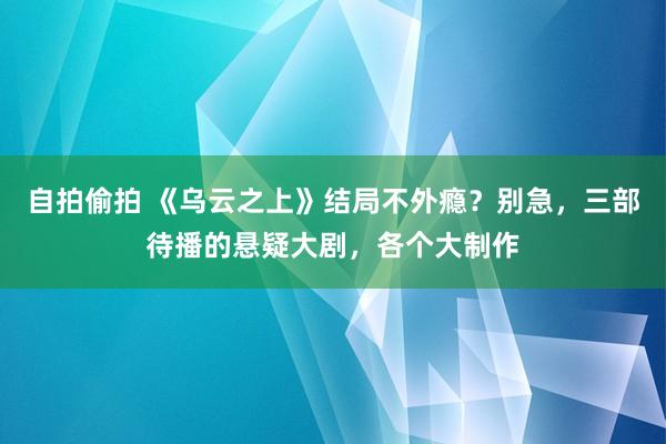 自拍偷拍 《乌云之上》结局不外瘾？别急，三部待播的悬疑大剧，各个大制作