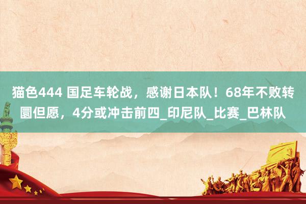猫色444 国足车轮战，感谢日本队！68年不败转圜但愿，4分或冲击前四_印尼队_比赛_巴林队