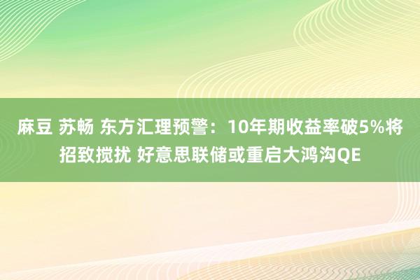 麻豆 苏畅 东方汇理预警：10年期收益率破5%将招致搅扰 好意思联储或重启大鸿沟QE