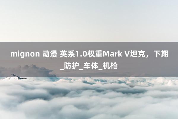 mignon 动漫 英系1.0权重Mark V坦克，下期_防护_车体_机枪