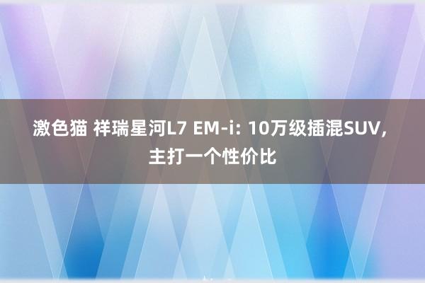 激色猫 祥瑞星河L7 EM-i: 10万级插混SUV， 主打一个性价比