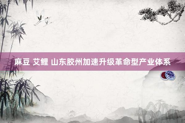 麻豆 艾鲤 山东胶州加速升级革命型产业体系
