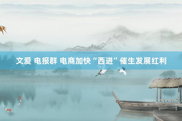 文爱 电报群 电商加快“西进”催生发展红利