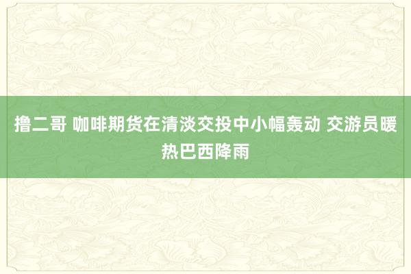 撸二哥 咖啡期货在清淡交投中小幅轰动 交游员暖热巴西降雨