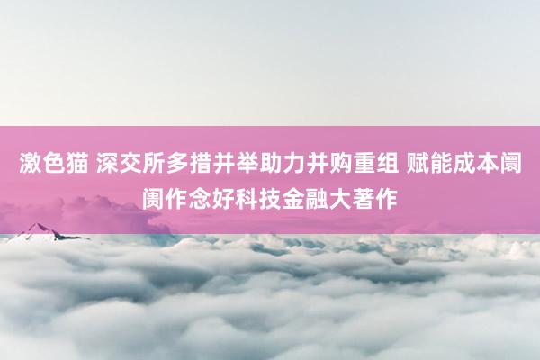 激色猫 深交所多措并举助力并购重组 赋能成本阛阓作念好科技金融大著作