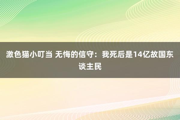 激色猫小叮当 无悔的信守：我死后是14亿故国东谈主民