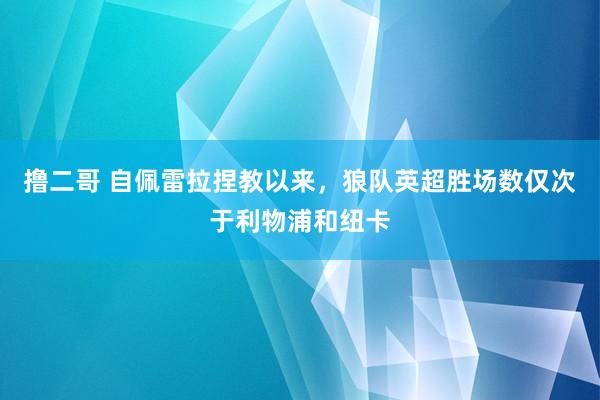 撸二哥 自佩雷拉捏教以来，狼队英超胜场数仅次于利物浦和纽卡