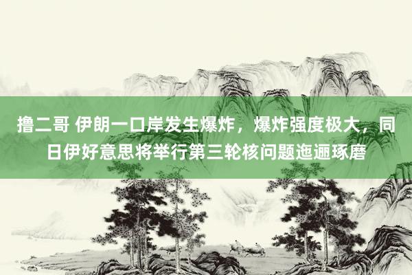 撸二哥 伊朗一口岸发生爆炸，爆炸强度极大，同日伊好意思将举行第三轮核问题迤逦琢磨