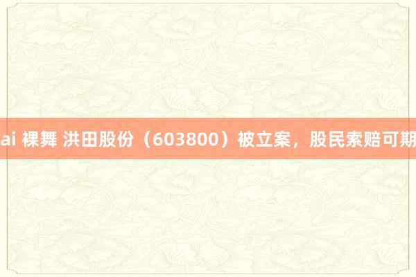 ai 裸舞 洪田股份（603800）被立案，股民索赔可期